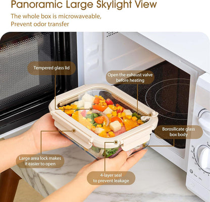 Glass Food Storage Containers with Glass Lids