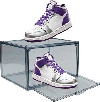 Drop-Front Clear Shoe Storage Box Acrylic Box Shoe Organizer