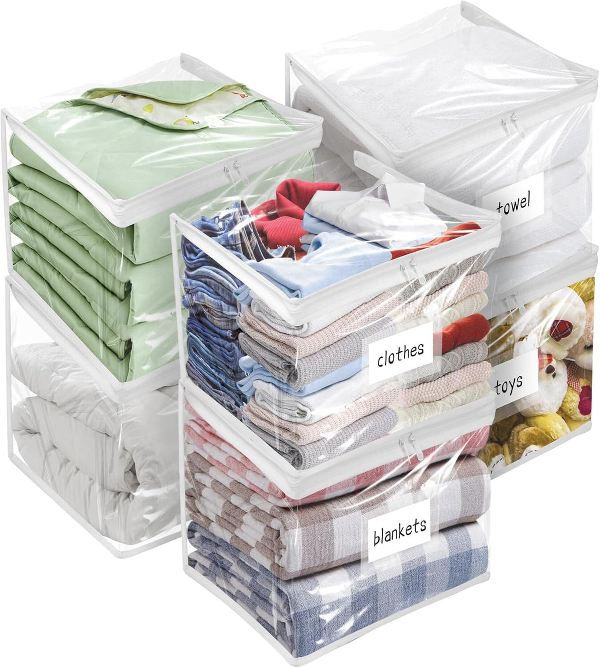 Plastic Storage Bags with Easy-Glide Zipper