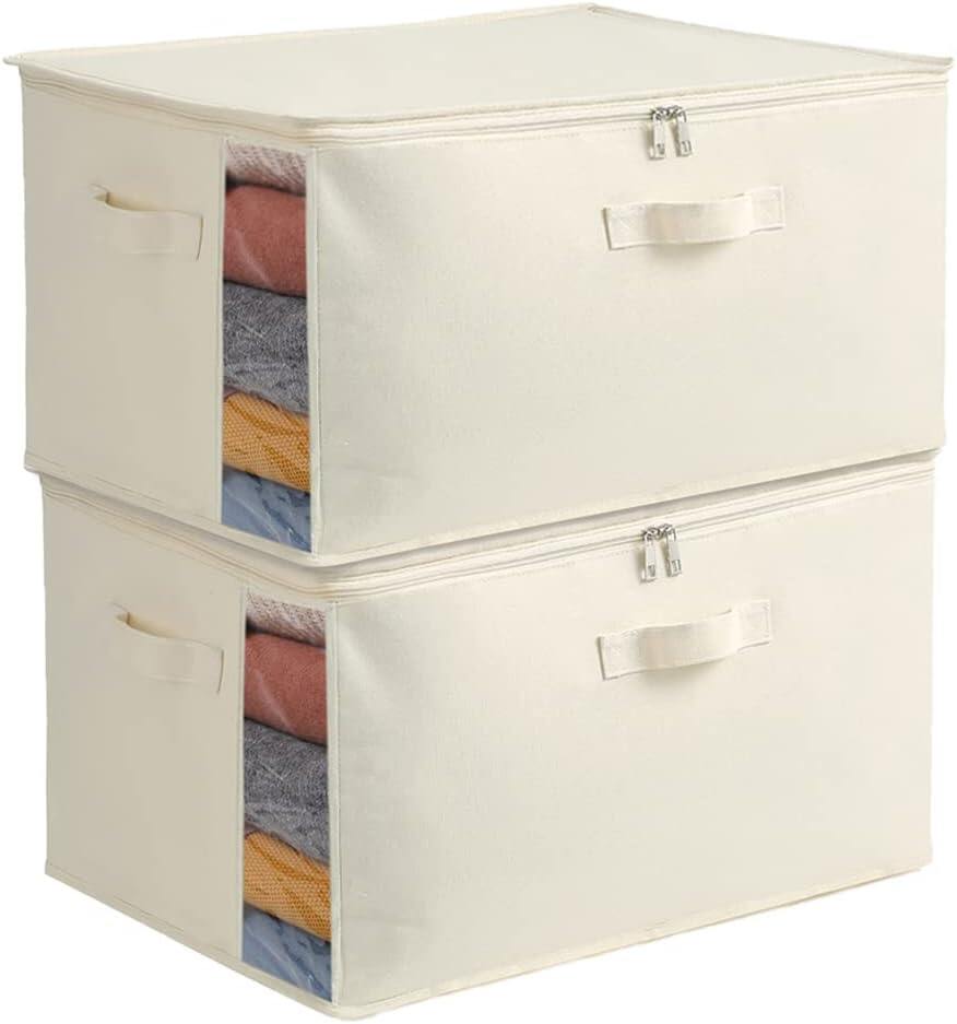 Large Canvas Comforter Storage Bags for Clothes Sweater Clothes Organizer