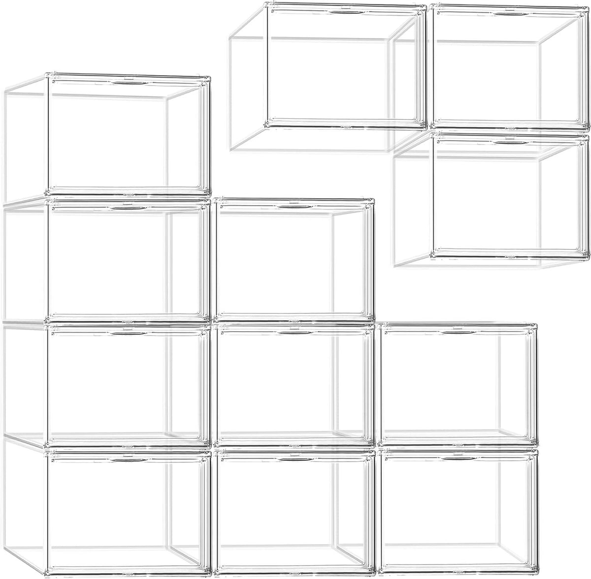 Drop-Front Clear Shoe Storage Box Acrylic Box Shoe Organizer