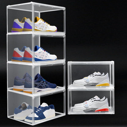 Drop-Front Clear Shoe Storage Box Acrylic Box Shoe Organizer