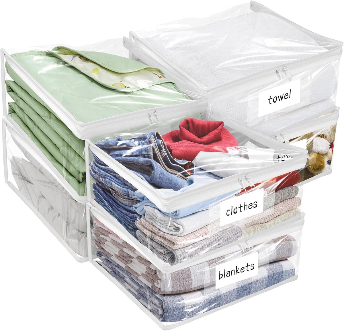 Plastic Storage Bags with Easy-Glide Zipper