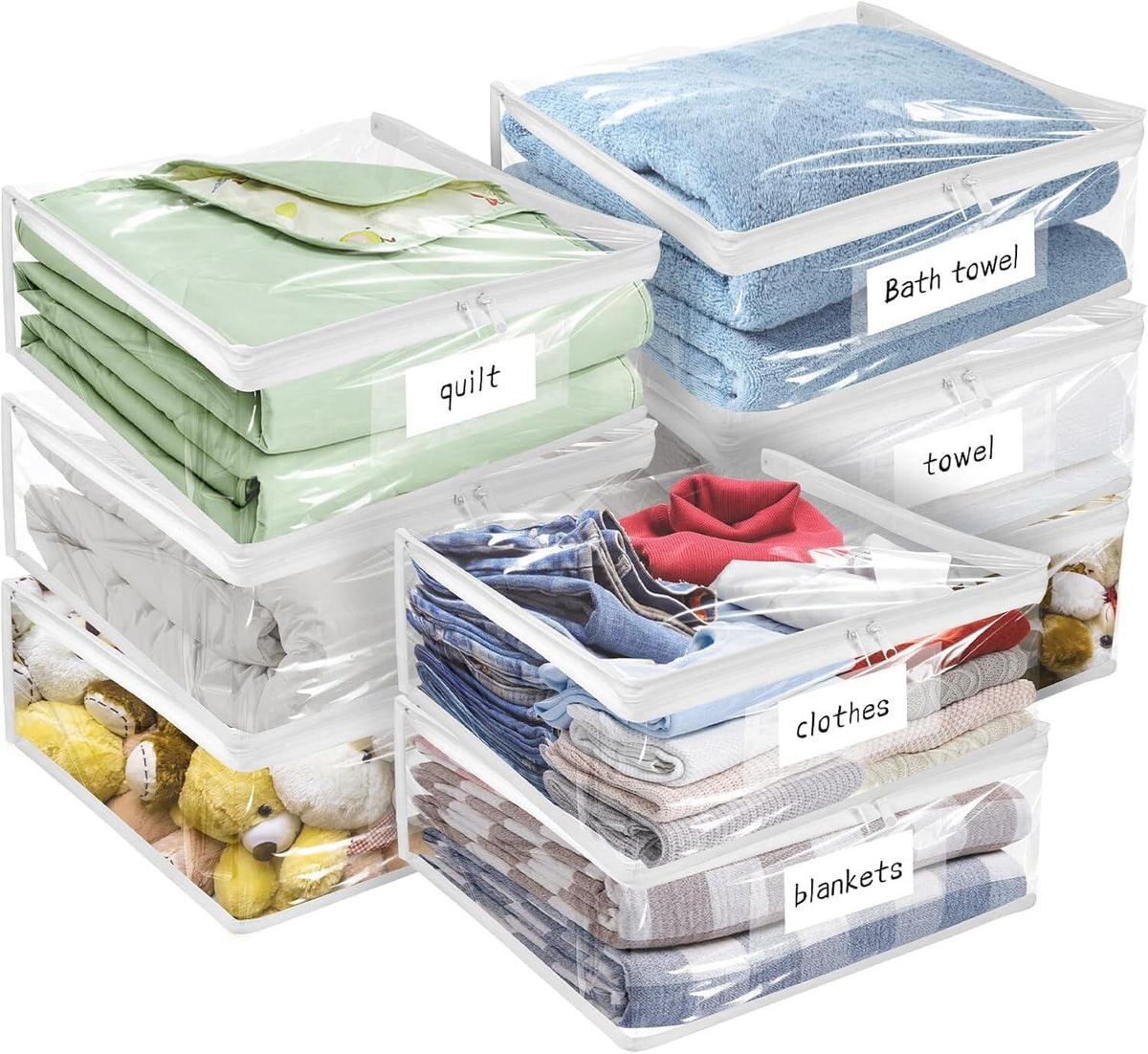 Plastic Storage Bags with Easy-Glide Zipper