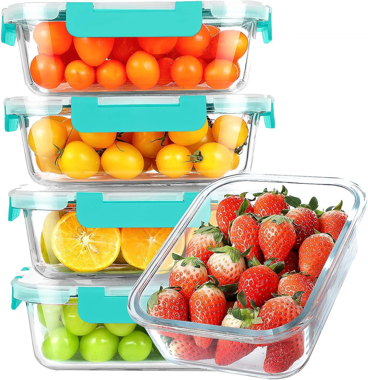 Glass Meal Prep Containers, Glass Storage Containers with Lids