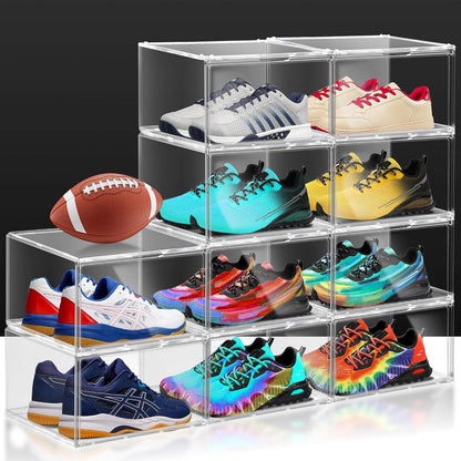 Drop-Front Clear Shoe Storage Box Acrylic Box Shoe Organizer