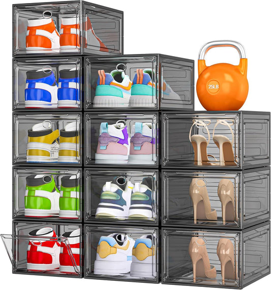 Thickened Clear Shoe Storage Organizer with Magnetic Door