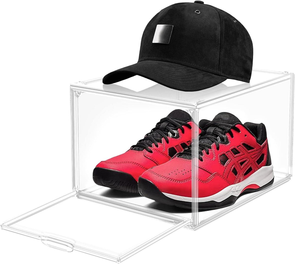 Drop-Front Clear Shoe Storage Box Acrylic Box Shoe Organizer