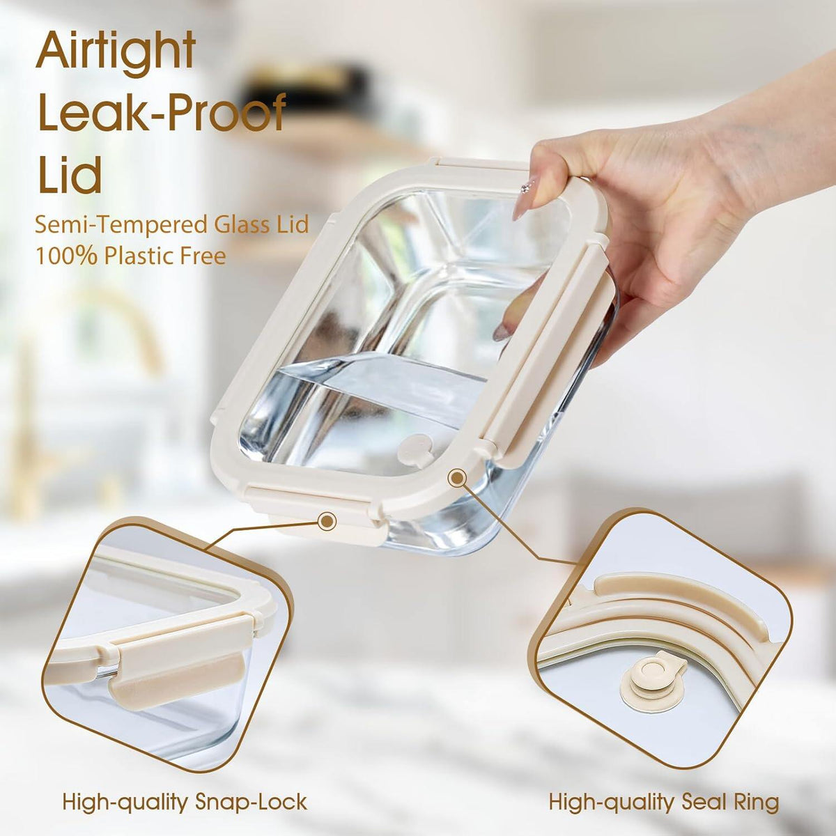 Glass Food Storage Containers with Glass Lids