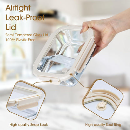 Glass Food Storage Containers with Glass Lids