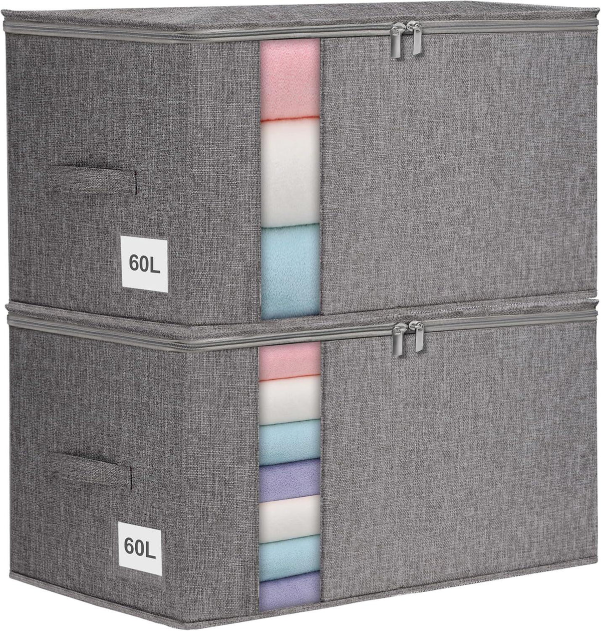 Comforter Storage Bag, 2 Pack Large Blanket Storage Bags with Sturdy Structure
