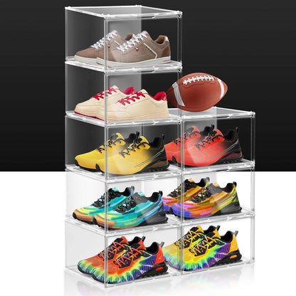 Drop-Front Clear Shoe Storage Box Acrylic Box Shoe Organizer
