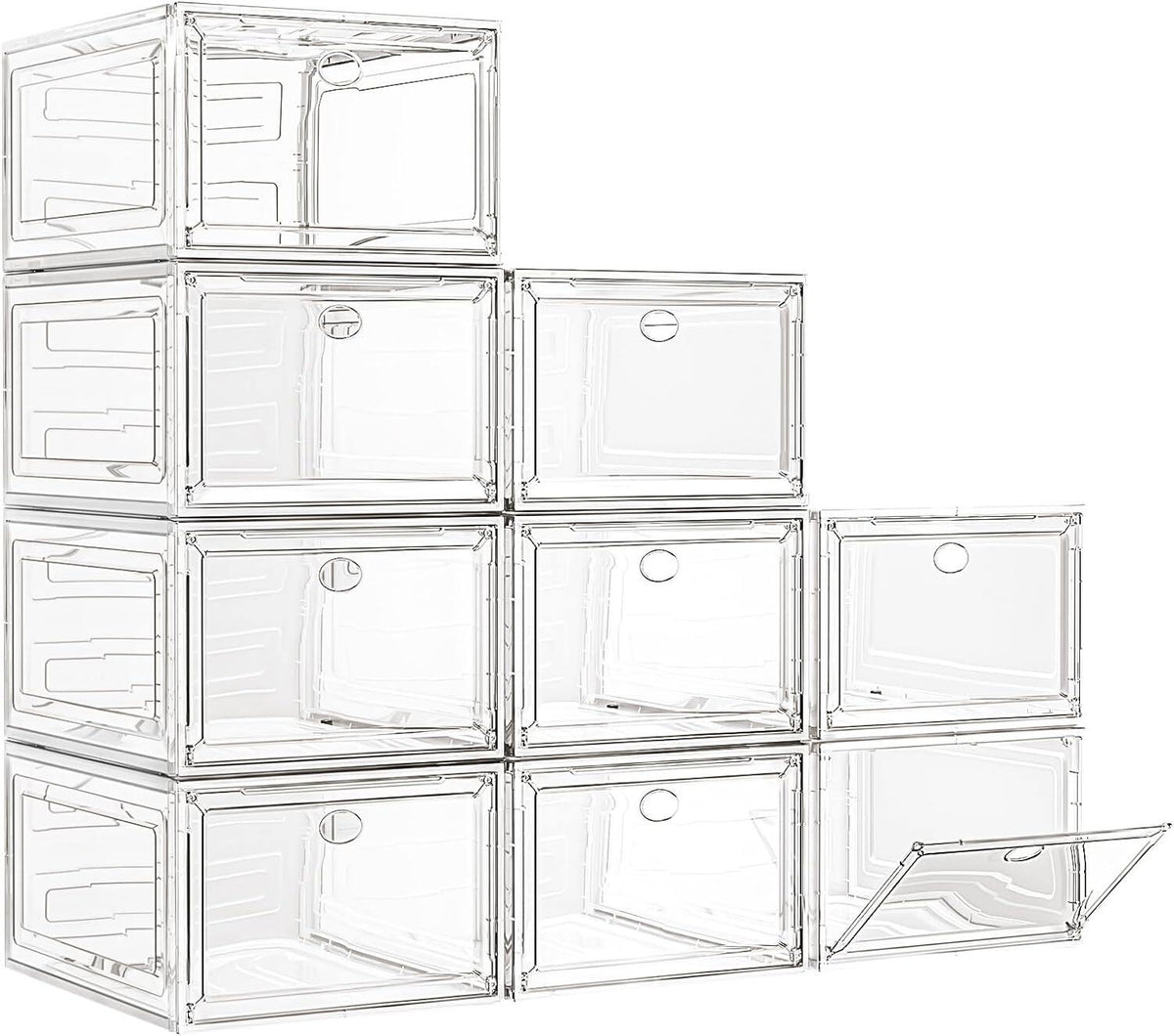 Thicken & Sturdy Clear Shoe Storage Organizer with Magnetic Door