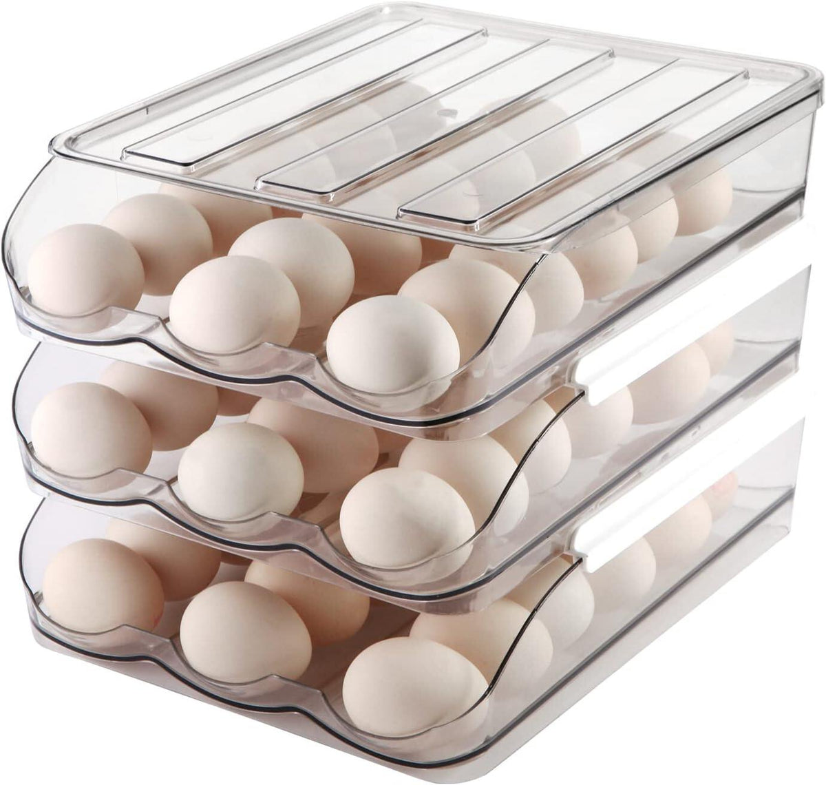 Egg Holder for Fridge,Automatically Rolling Egg Storage Container for Refrigerator