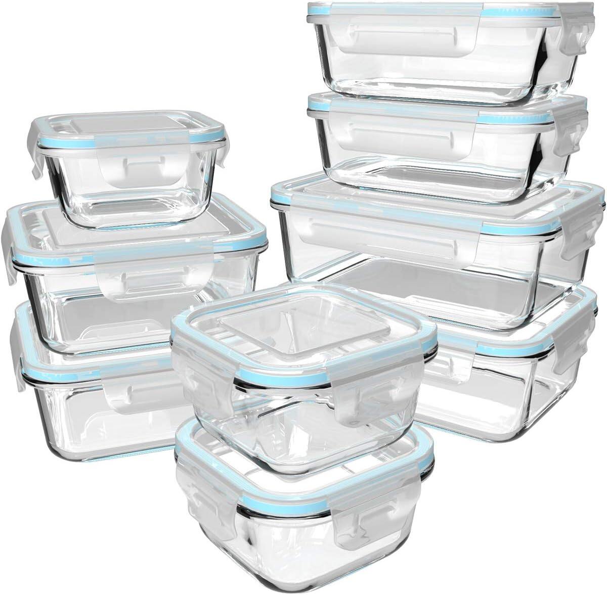 Glass Food Storage Containers with Lids, Glass Meal Prep Containers