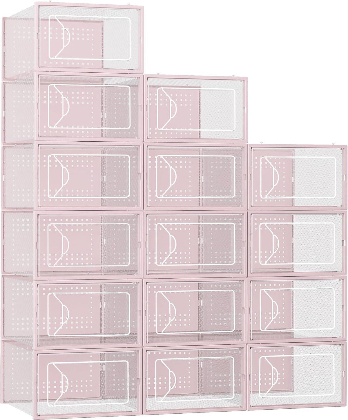 Shoe Storage Box, Clear Plastic Stackable Shoe Organizer