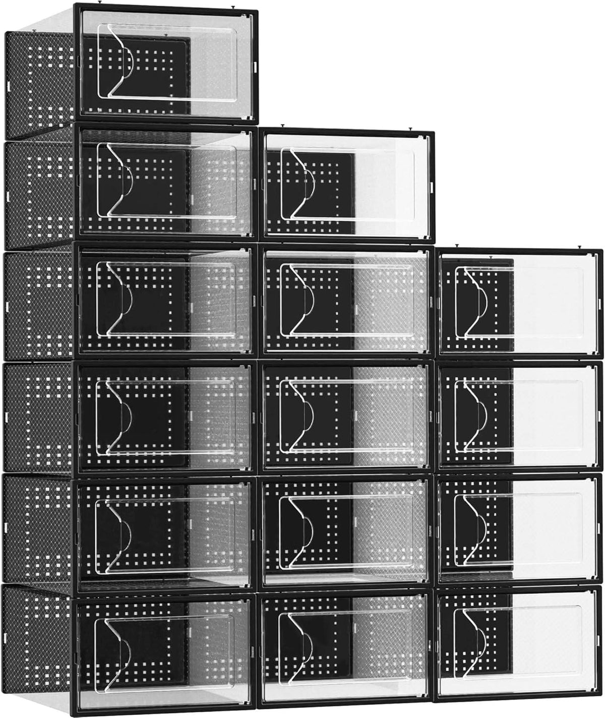 Shoe Storage Box, Clear Plastic Stackable Shoe Organizer