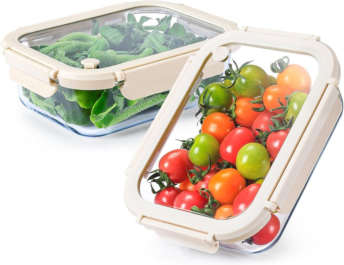 Glass Food Storage Containers with Glass Lids