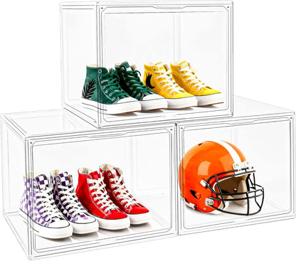 Drop-Front Clear Shoe Storage Box Acrylic Box Shoe Organizer
