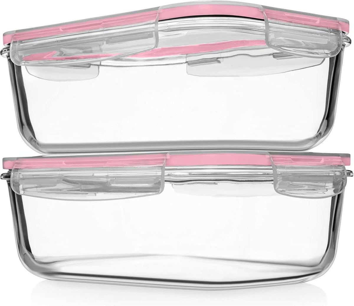 Large Glass Food Storage/ Baking Containers with Locking Lids