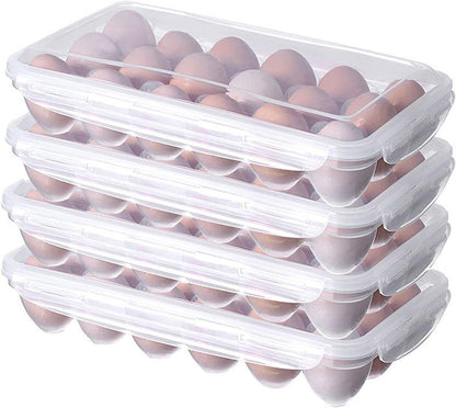 4 Pack Covered Egg Holders,Egg Holder For Refrigerator