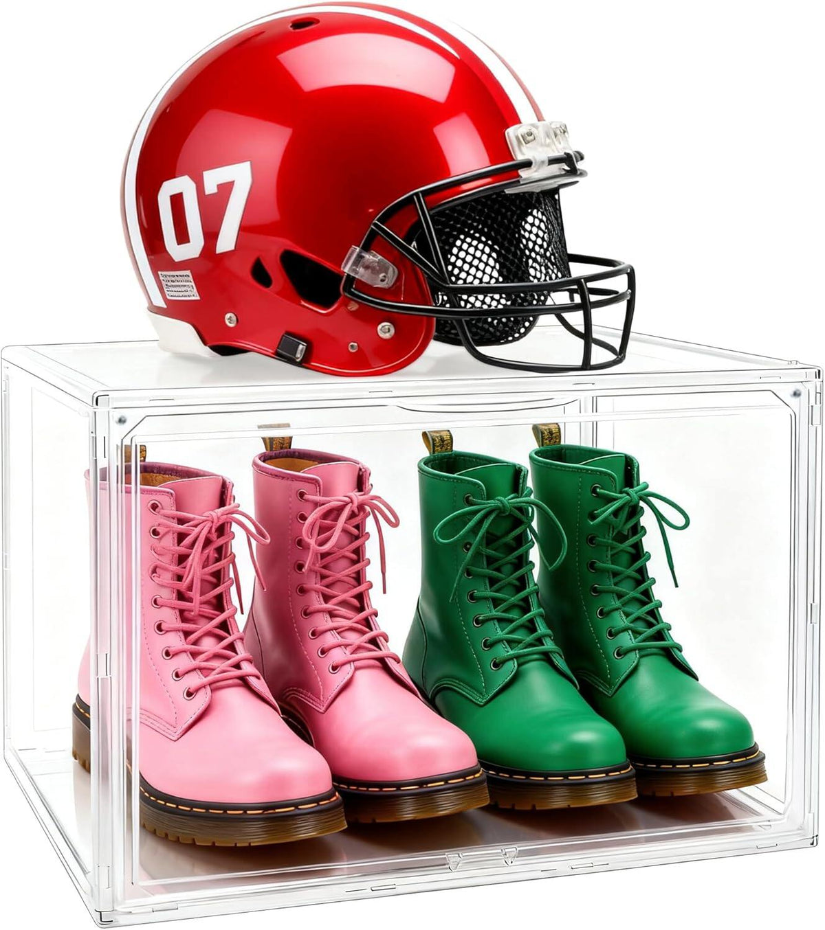 Drop-Front Clear Shoe Storage Box Acrylic Box Shoe Organizer