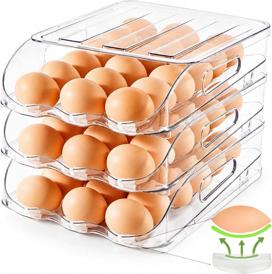 Egg Holder for Fridge, Automatic Steady Rolling Egg Dispenser