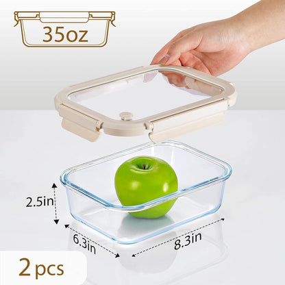 Glass Food Storage Containers with Glass Lids