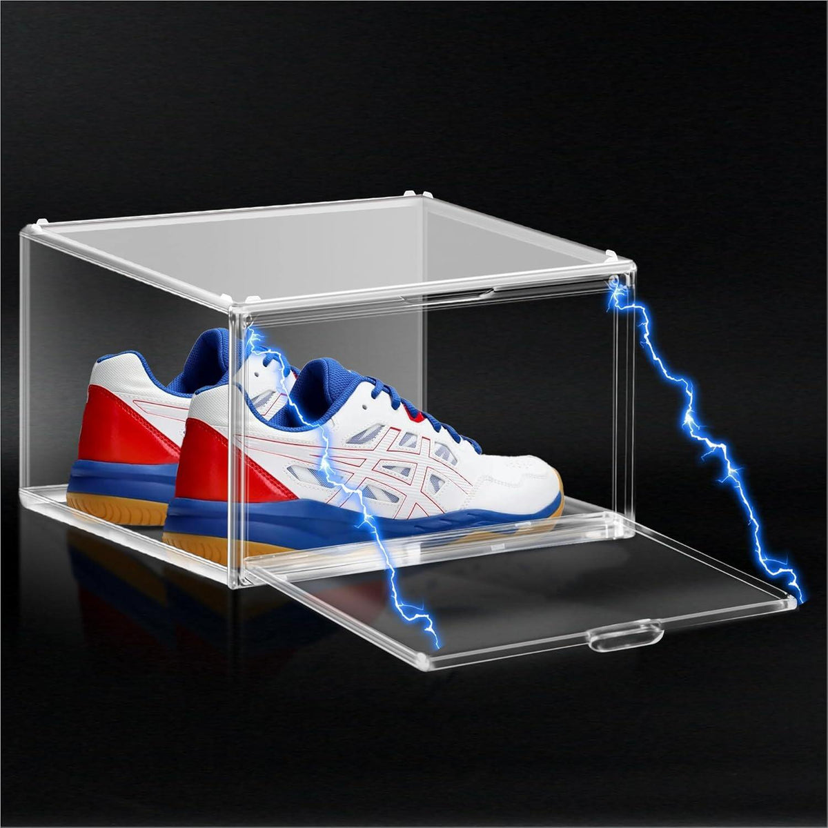 Drop-Front Clear Shoe Storage Box Acrylic Box Shoe Organizer