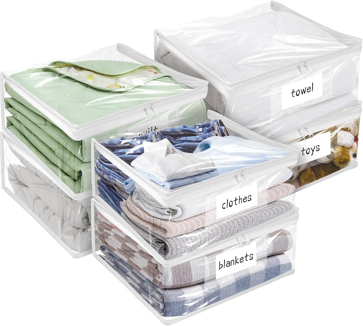 Plastic Storage Bags with Easy-Glide Zipper