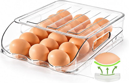 Egg Holder for Fridge, Automatic Steady Rolling Egg Dispenser