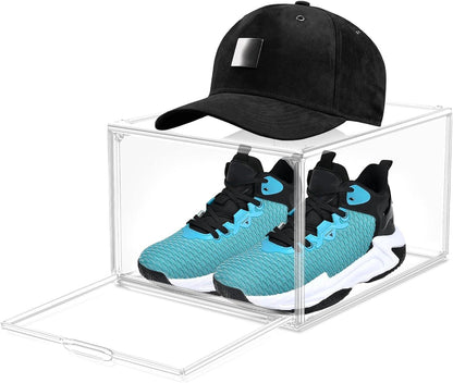 Drop-Front Clear Shoe Storage Box Acrylic Box Shoe Organizer